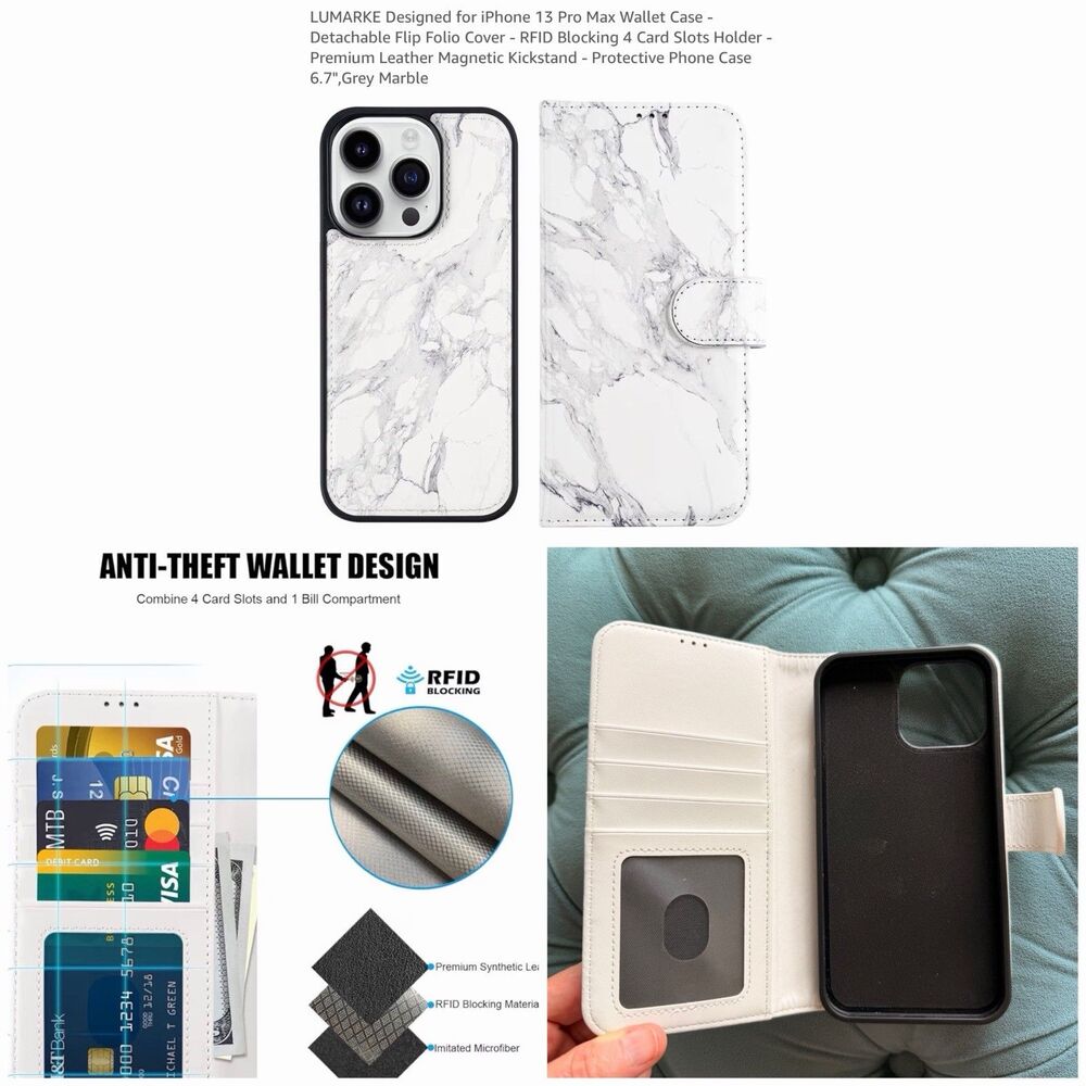 Lumarke Designed for iPhone 13 Pro Max Wallet Case